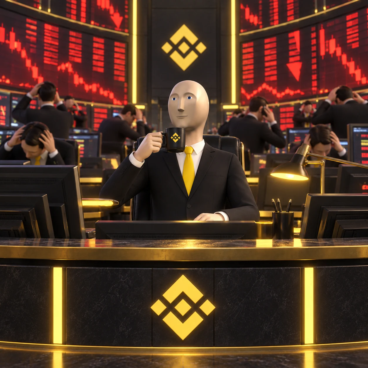 Meme Man meme: FINANCE CALM SELLOFF / Meme Man 梗图:淡定面对金融抛售